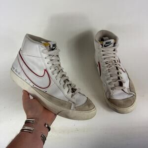 Nike Blazer Mid 77 Just Do It Skate Sneakers Men's 10.5 White Leather Mid Top